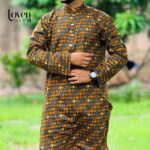 Amber Luxe Cotton Print Panjabi – Redefining Traditional Elegance (Copy) - Image 3